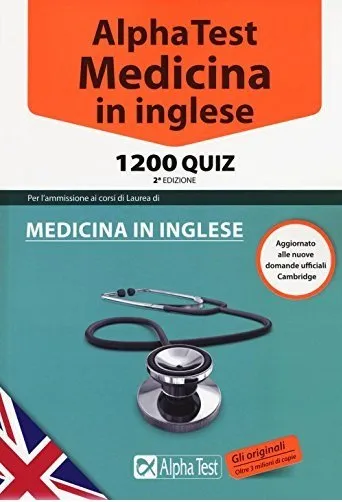آلفا تست مدیسینا این اینگلیز خرید کتاب زبان ایتالیایی Alpha Test Medicina in Inglese 1200 Quiz IMAT