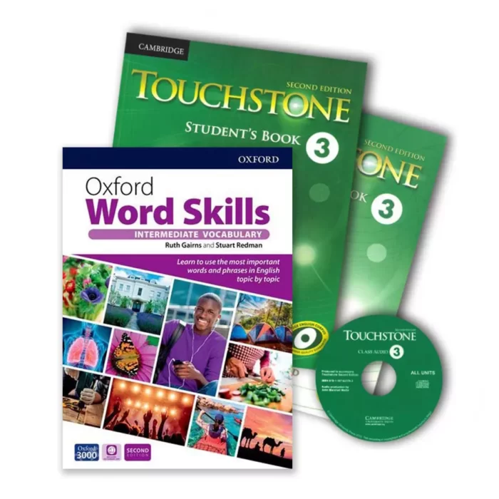 پک تاچ استون 3 آکسفورد ورد اسکیلز اینترمدیت | خرید کتاب زبان انگلیسی Touchstone 3 + Oxford Word Skills Intermediate