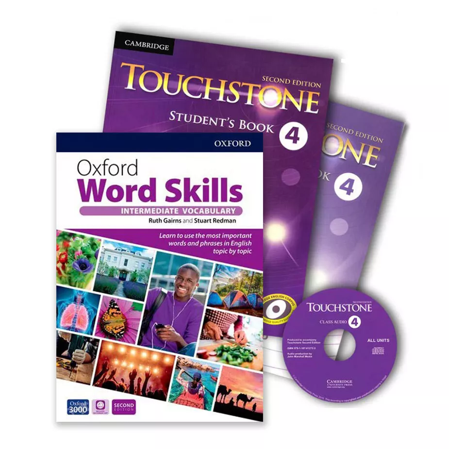 پک تاچ استون 4 و ورد اسکیلز | خرید کتاب زبان انگلیسی Touchstone 4 Oxford Word Skills Intermediate