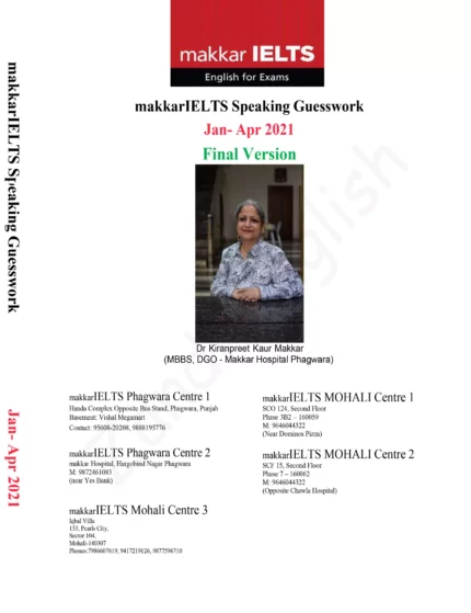  ماکار آیلتس اسپیکینگ | خرید کتاب زبان انگلیسی Makkar IELTS Speaking Jan - Apr 2021 Final Version